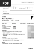 AQA GCSE Mathematics-Unit 2F-Practice Paper Set 4-V1.1