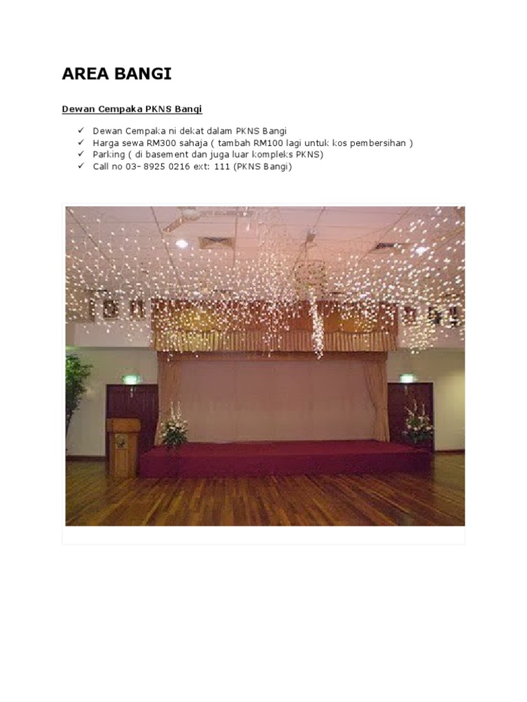 Dewan Area Bangi Pdf
