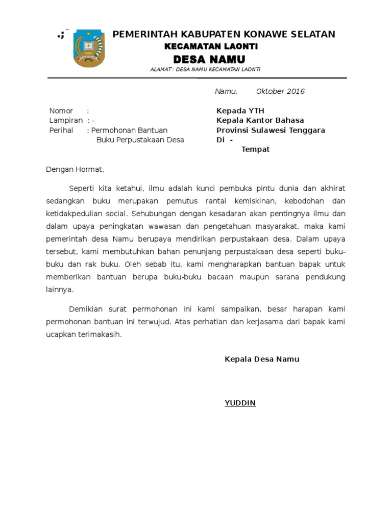 Contoh Surat Contoh Surat Permohonan Bantuan Buku Untuk Perpustakaan