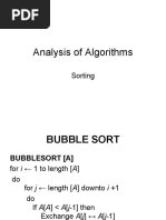 Analysis of Algorithms: Sorting