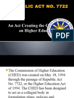 Republic Act No. 7722: An Act Creating The Commission On Higher Education