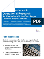 Path Dependence in Operational Research: An Illustration With The Even Swaps Decision Analysis Method