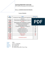 HK PolyU LSGI 3371A Construction Surveying Lecture Schedule