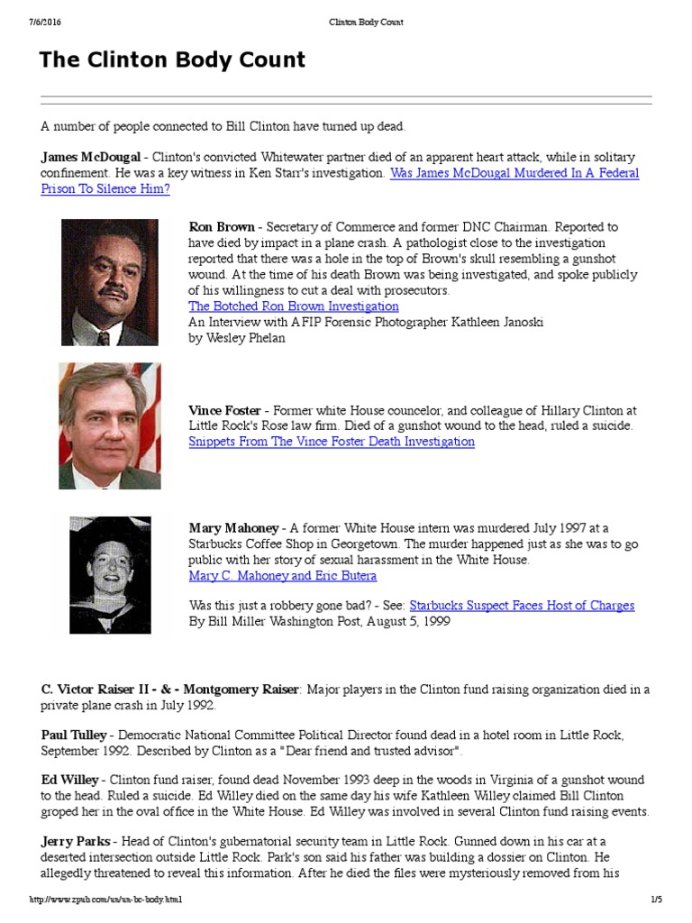 Clinton Body Count-5 | PDF | Bill Clinton | American Government