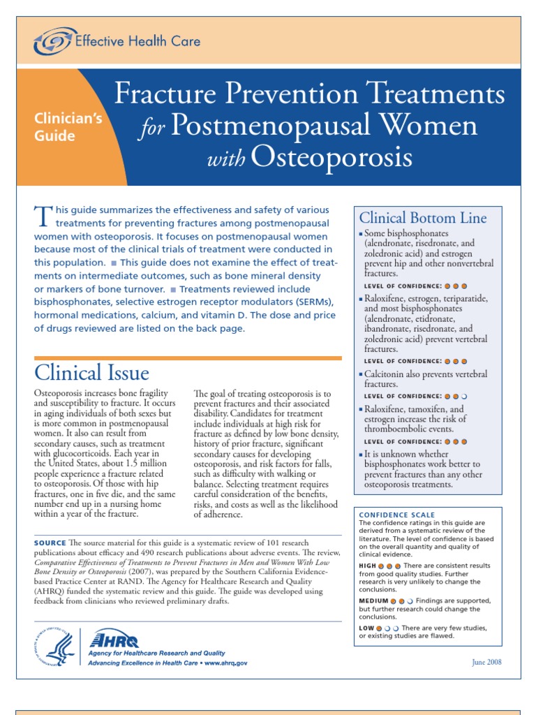 Fracture Prevention Treatments Postmenopausal Women Osteoporosis PDF