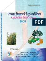Produk Domestik Regional Bruto Kabupaten Tana Toraja 2008