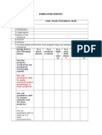 Employer Survey: S.No - Particulars Give Your Feedback Here