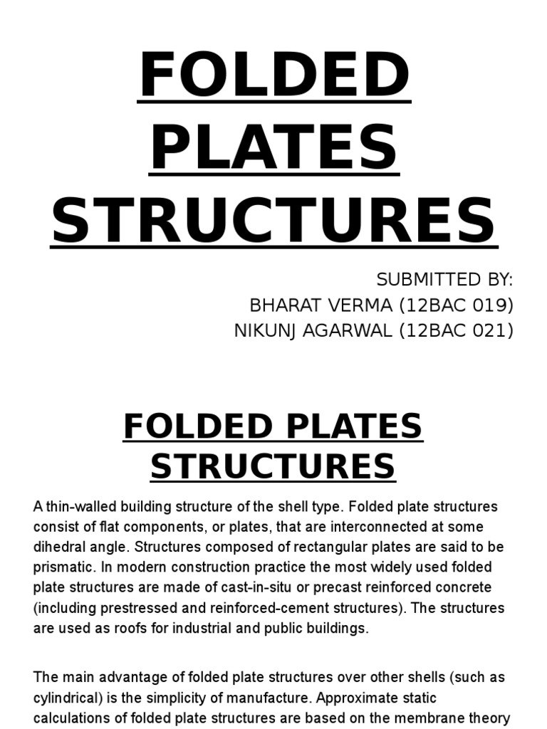 Types and Geometry of Folded Plate Structures | PDF | Line (Geometry ...