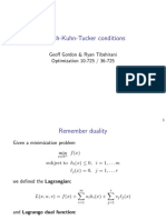 Karush-Kuhn-Tucker Conditions: Geoff Gordon & Ryan Tibshirani Optimization 10-725 / 36-725
