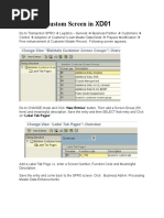 Creating Custom Screen in XD01