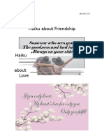 Haiku About Friendship: Abaigar, Charmaine Y. January 19, 2017 3ahb Lit02