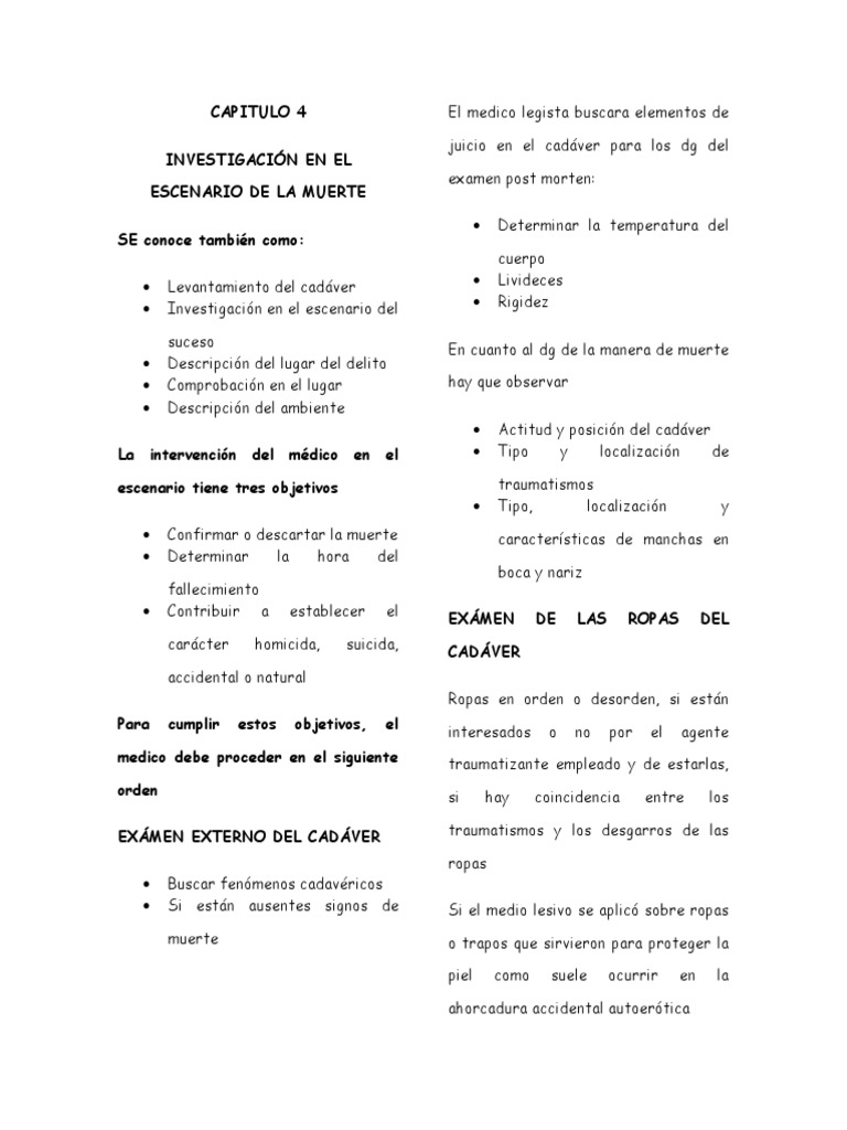 Investigación Forense en Escenarios de Muerte | PDF | Crimen y ...