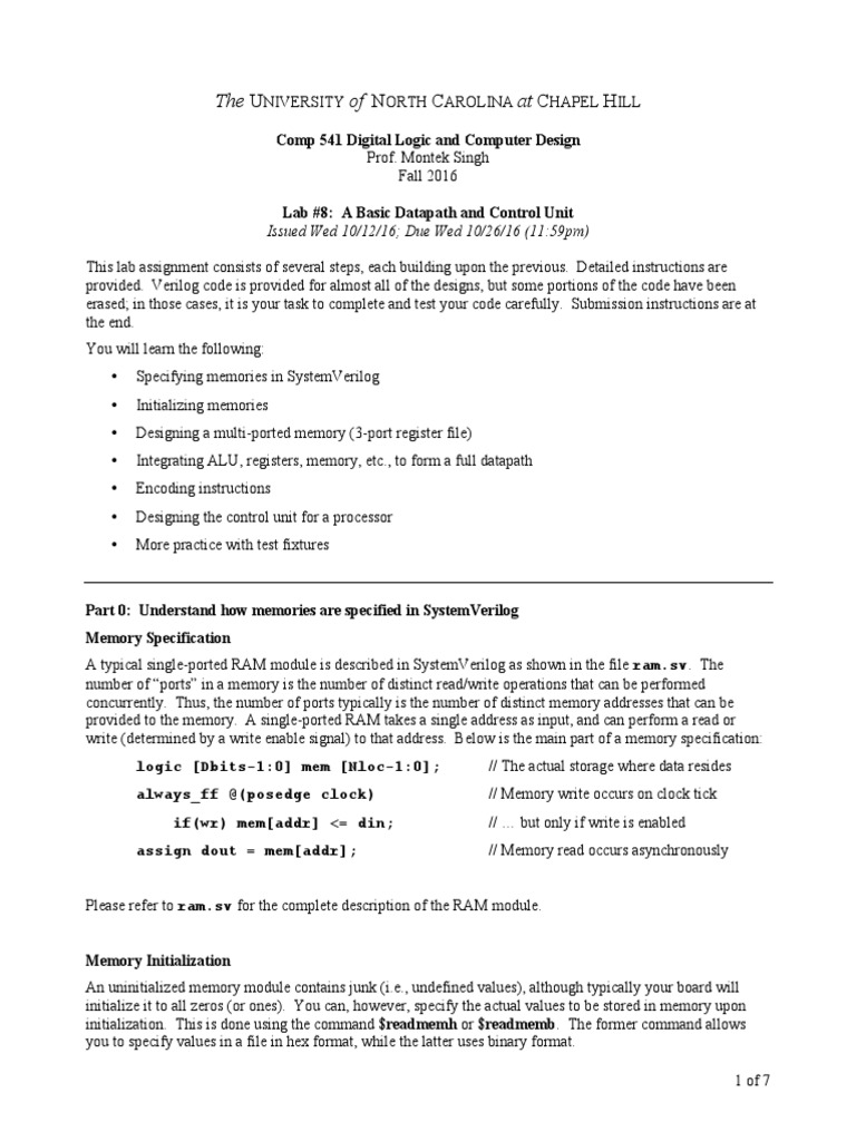 Lab 8 PDF Computer Data Storage Instruction Set