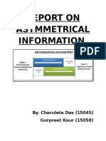 Report On Asymmetrical Information: by Charulata Das (15045) Gurpreet Kaur (15058)