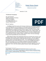 Sen. Chuck Grassley's Letter To UC President Janet Napolitano Regarding UCSF Layoffs