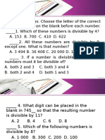 Divisibilit Rules by 4,8,12,11