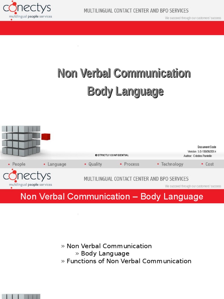 Non Verbal Communication Body Language | PDF | Nonverbal Communication ...