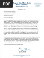 Rep. Nancy Pelosi's Letter to UC President Janet Napolitano Regarding UCSF Layoffs