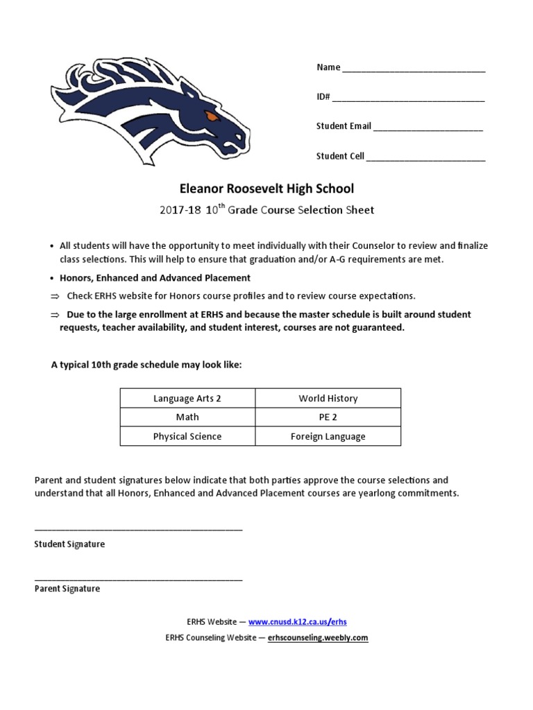 10th Grade Course Selection Guide | PDF