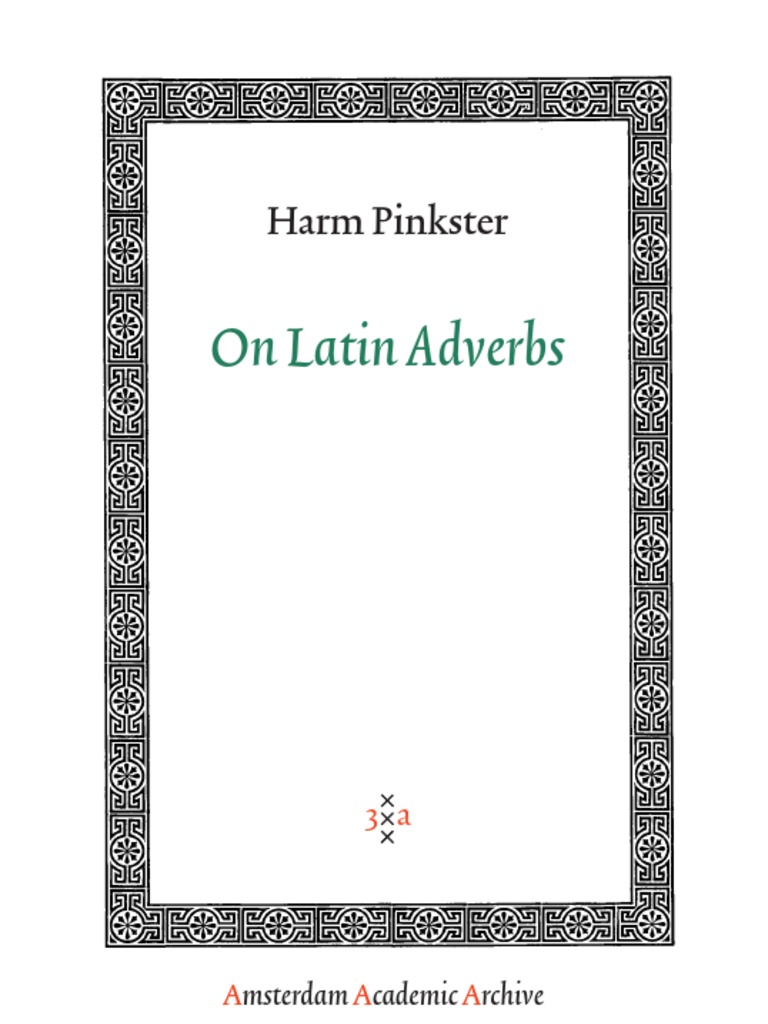 Pinkster - On Latin Adverbs | PDF | Part Of Speech | Adverb, image size:768x1024