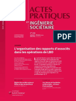 L'Organisation Des Rapports D'associés Lbo