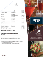 Menús Listado Bebidas Bodas Aranjuez Hotel Suites