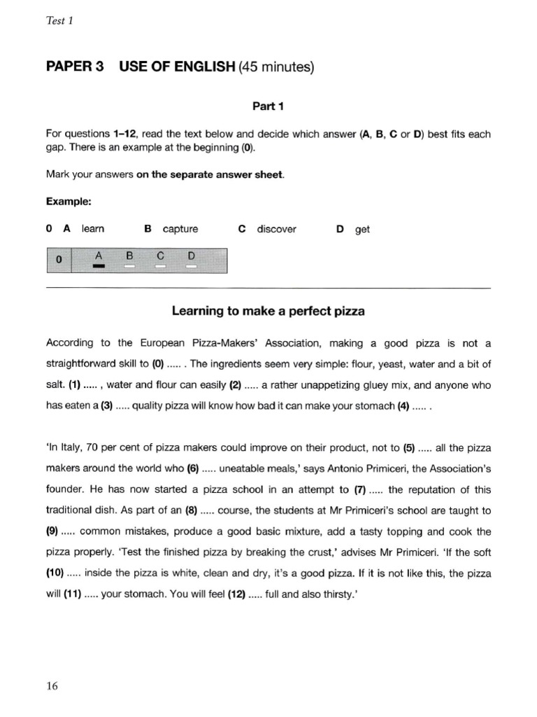 Paper 03 Use of English FCE | PDF