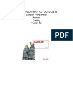 Modul Pelatihan Autocad 2D 3D Lengan Pengendali Runner Casing Turbin Air