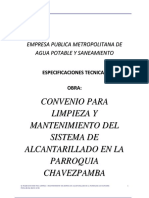 Especificaciones Tecnicas - Limpieza Alcantarillado - Chavezpamba