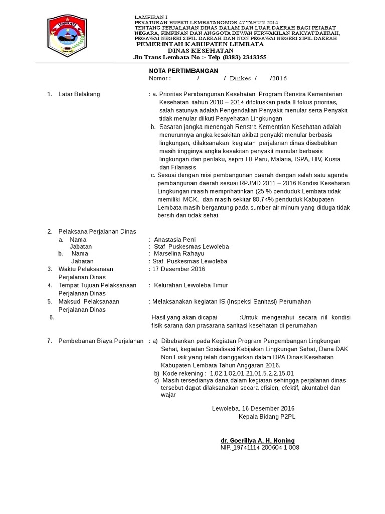 Nota Pertimbangan Is Depot Air Minum