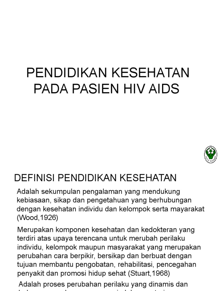 Pendidikan Kesehatan Pada Pasien HIV AIDS | PDF