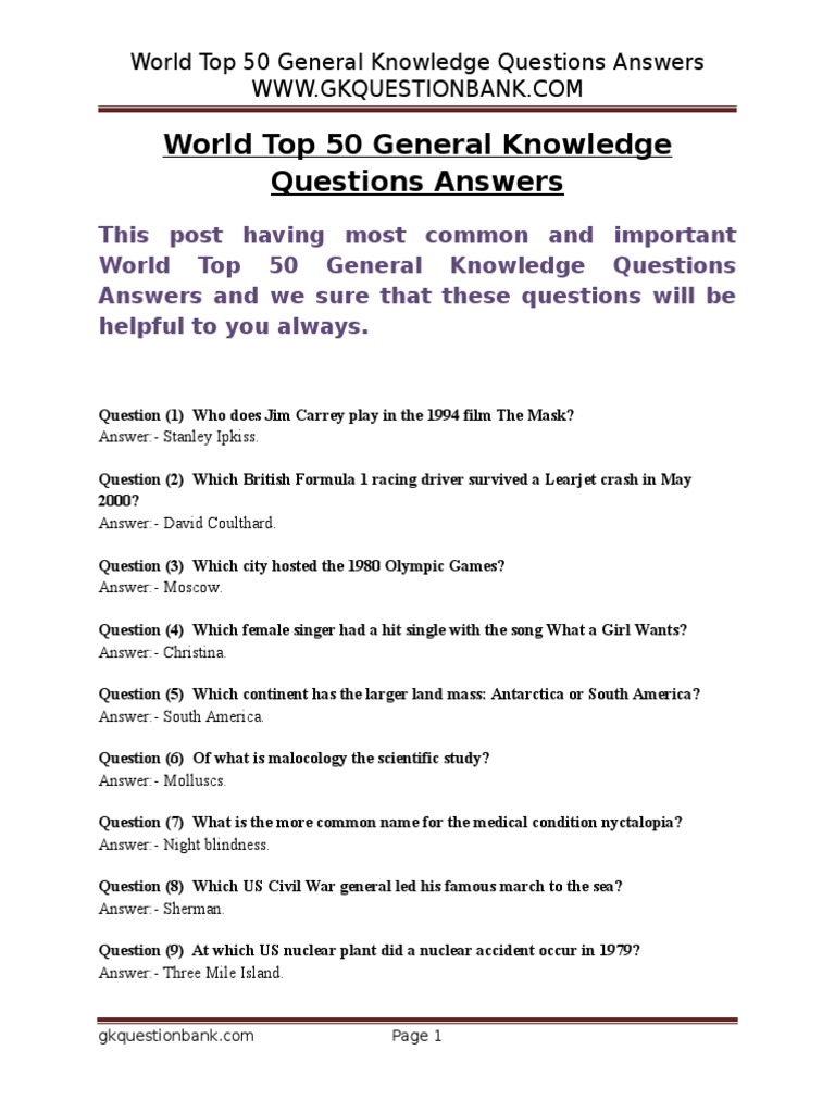50 Perguntas com Respostas, Quiz de Conhecimentos Gerais, Fator Quiz  Especial 50 Questions with Answers, General Knowledge Quiz