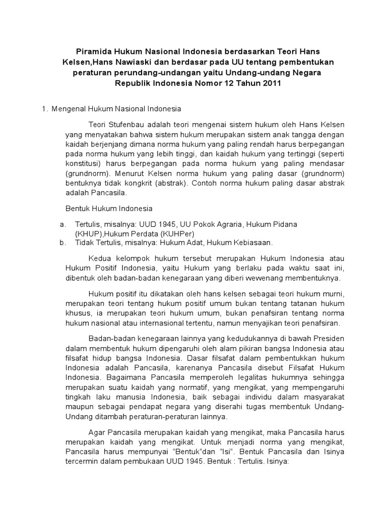 Bagaimana penerapan teori hans kelsen tentang hierarki peraturan perundang-undangan di indonesia?