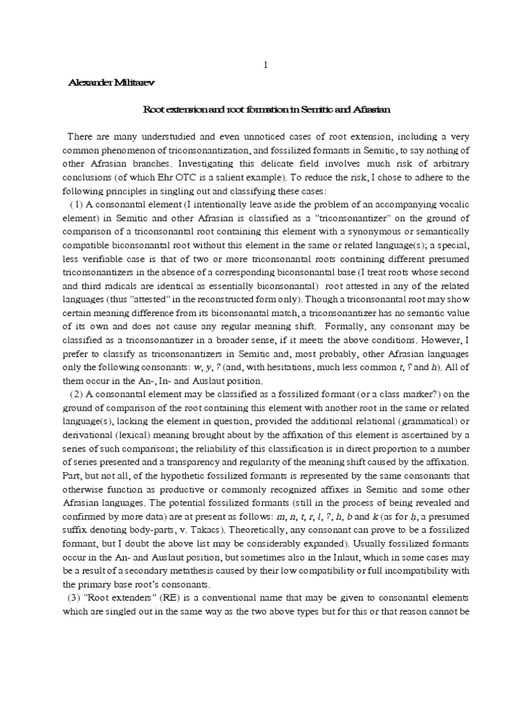 Root Extension and Root Formation in Sem PDF | PDF | Semantics ...