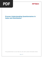 Process Understanding Questionnaires in Sales and Distribution