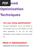 Advanced Optimization Techniques