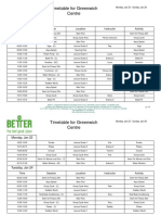 Timetable For Greenwich Centre: Monday, Jan 23