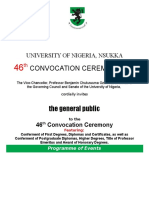 Programme of Events 46th Convocation