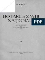 Nicolae Iorga - Hotare Și Spații Naționale - Conferințe PDF