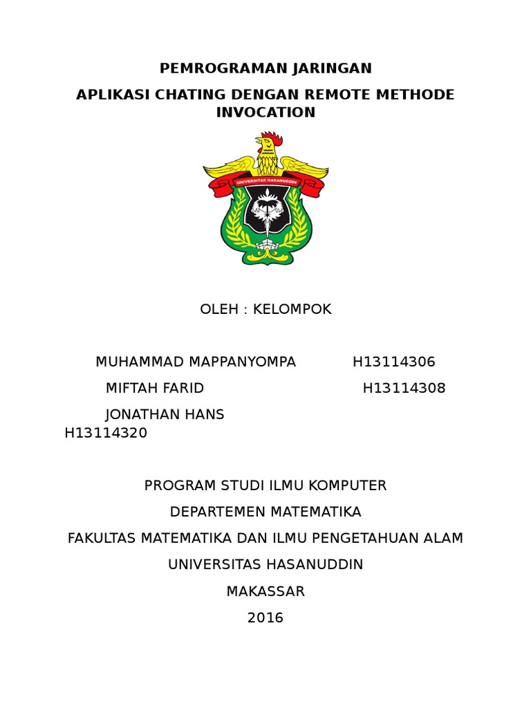 Pemrograman Jaringan RMI Arsitektur Perangkat Lunak Pemrograman Jaringan RMI Arsitektur Perangkat Lunak