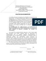 Acta de Solicitud de Tramitación Cédula de Identidad