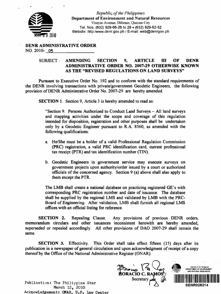 Amendments to DAO 2007-29 Regulations | PDF | Identity Document ...