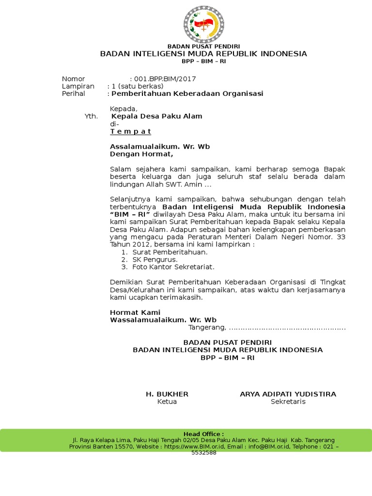 Surat Pemberitahuan Desa