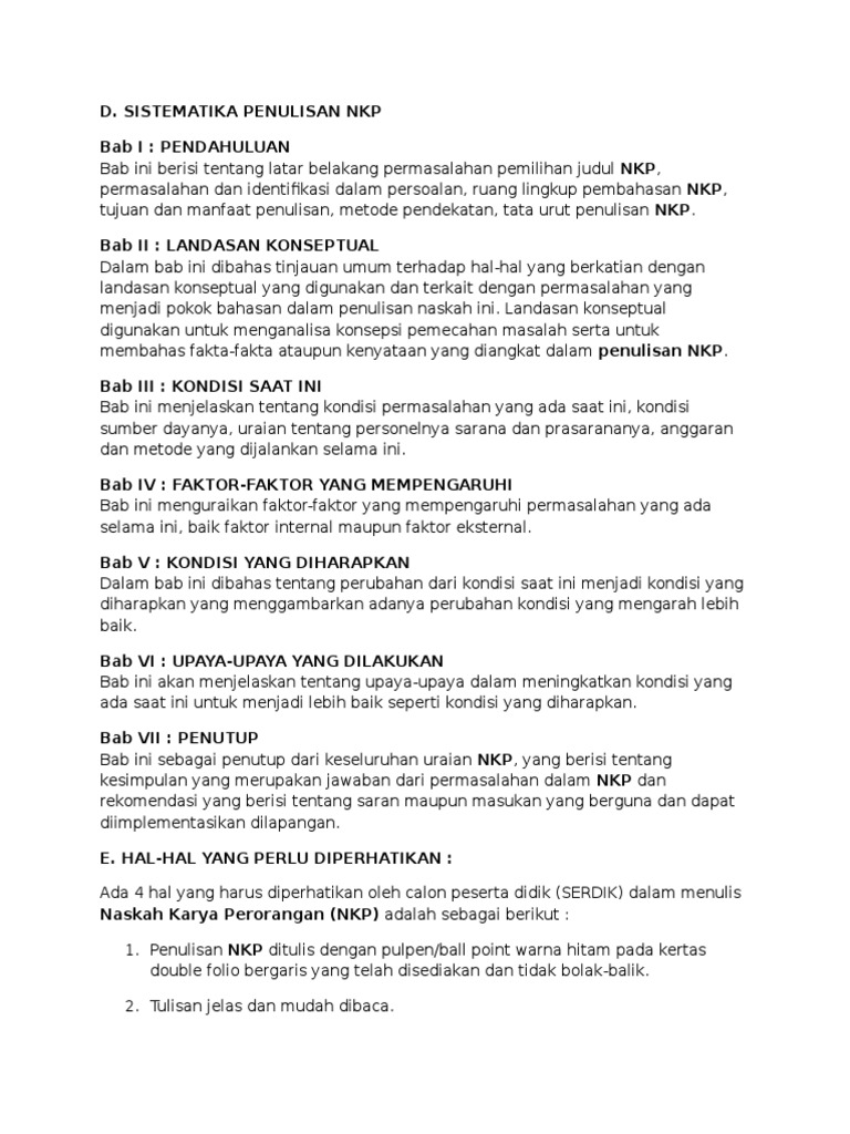 Cara Membuat Nkp Sip Polri Docx
