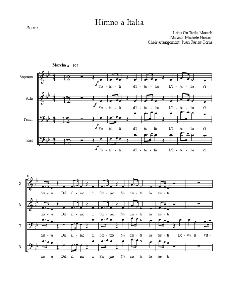 Himno de Italia PDF PDF Presentación
