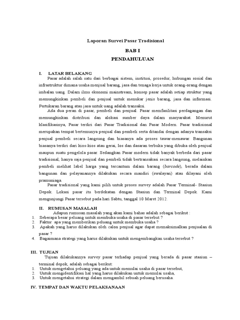 Contoh Laporan Observasi Ke Pasar