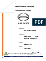 Financial Statement Analysis (Hinopak Motors LTD,.)