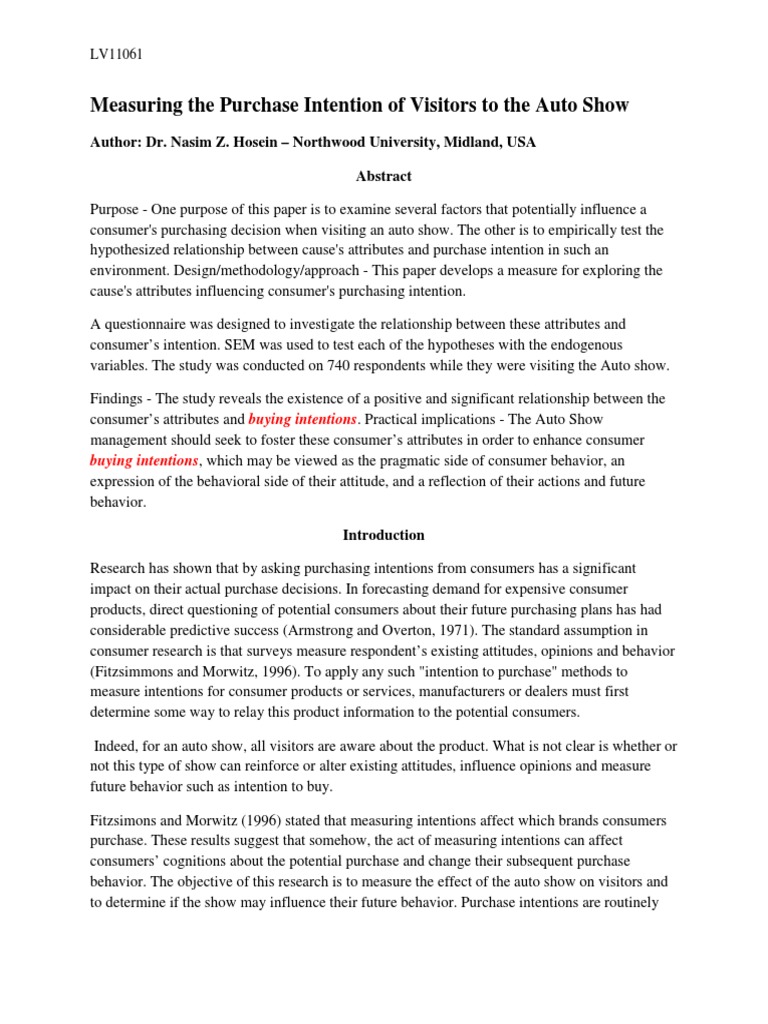 Behavioral Intention PDF | PDF