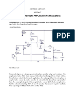 Dynamic Microphone Amplifier Using Transistors: - Electronics Lab Project