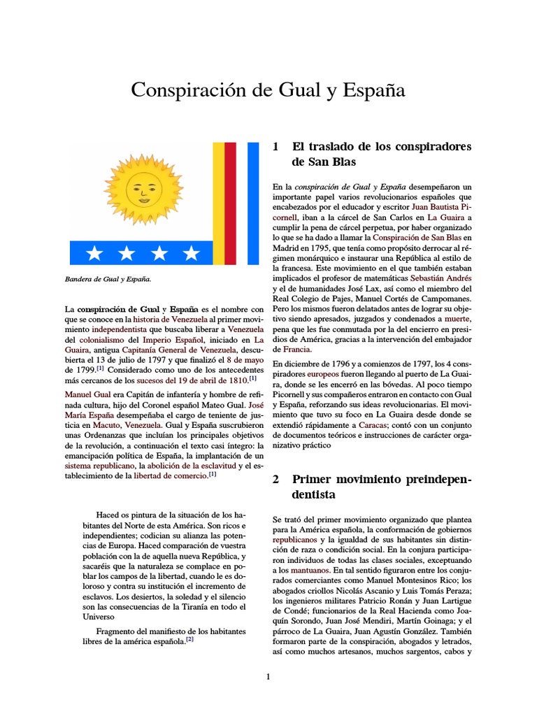 Conspiración de Gual y España PDF PDF Esclavitud España